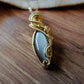 Silky Grey Moonstone Pendant in 14K Gold-Fill