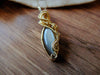 Silky Grey Moonstone Pendant in 14K Gold-Fill