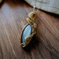 Silky Grey Moonstone Pendant in 14K Gold-Fill