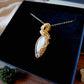 Silky Grey Moonstone Pendant in 14K Gold-Fill