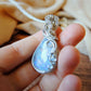 Flashy Rainbow Moonstone Pendant in Sterling Silver