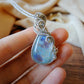 Flashy Rainbow Moonstone Pendant in Sterling Silver