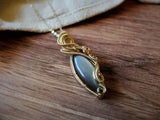 Silky Grey Moonstone Pendant in 14K Gold-Fill